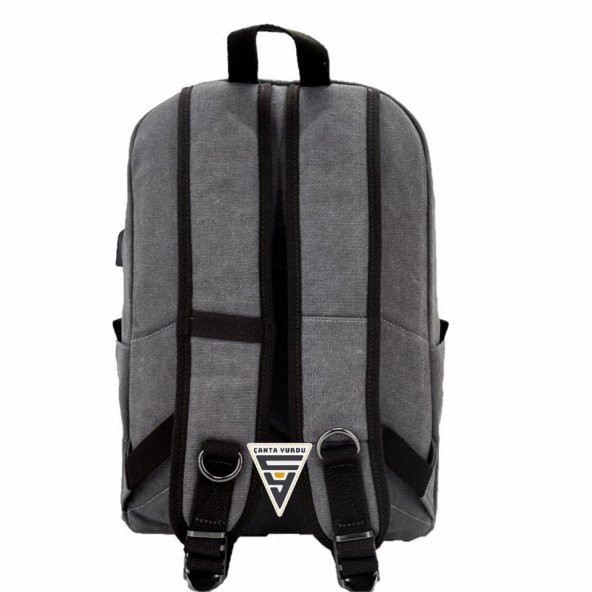 Ççs London 51568 Kanvas Usb Sırt Çantası Gri - 4