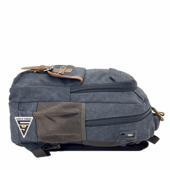 Ççs London 51567 Kanvas Laptop Bölmeli Sırt Çantası Siyah - 6