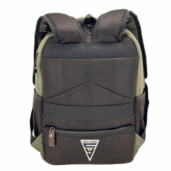 Ççs London 51567 Kanvas Laptop Bölmeli Sırt Çantası Yeşil - 7