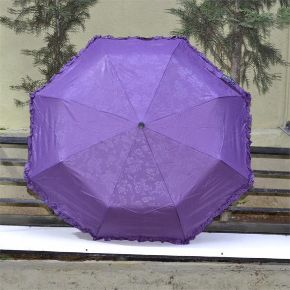 Marlux 1212 Desenli Tam Otomatik Kadın Şemsiye Mor - Resim 7