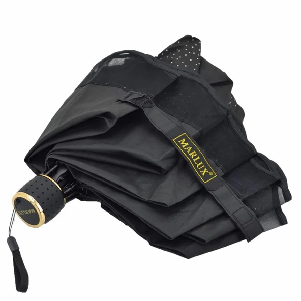 Marlux 1213 Tül Desenli Manuel Kadın Şemsiye Siyah ürün görseli 1