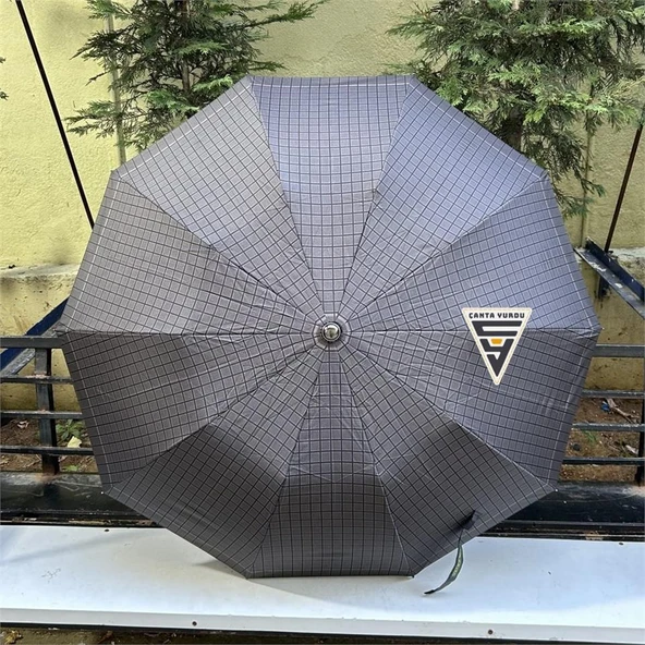 April A-228G Elite Deri Baston Sap Otomatik Şemsiye Kahve - Resim 6