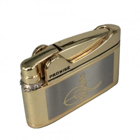 Osmanlı Tuğralı İbelo Tarz Gazlı Çakmak Altın Renk - Resim 5