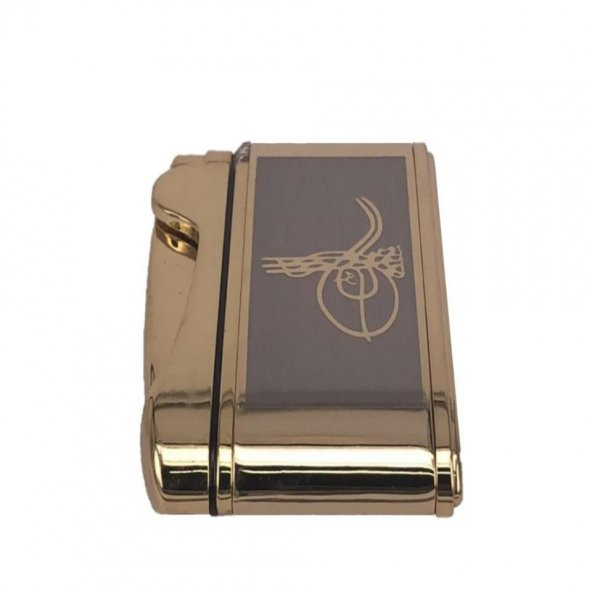 Osmanlı Tuğralı İbelo Tarz Gazlı Çakmak Altın Renk - Resim 7