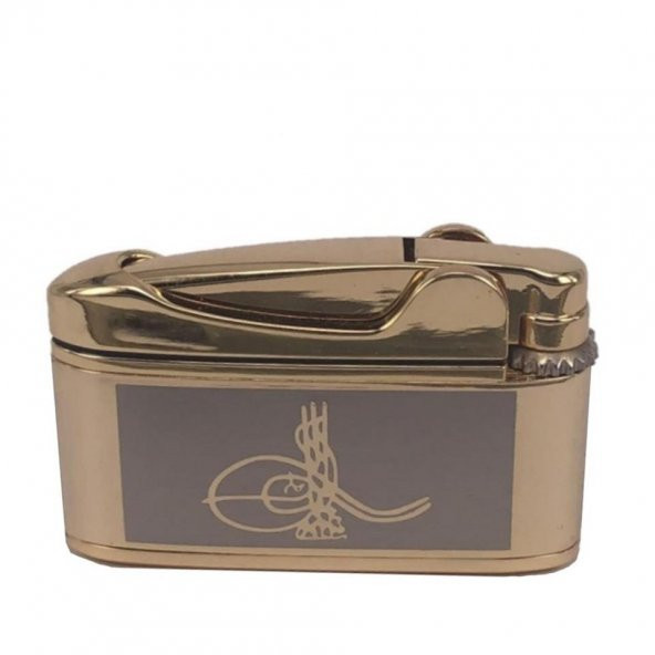 Osmanlı Tuğralı İbelo Tarz Gazlı Çakmak Altın Renk - Resim 8