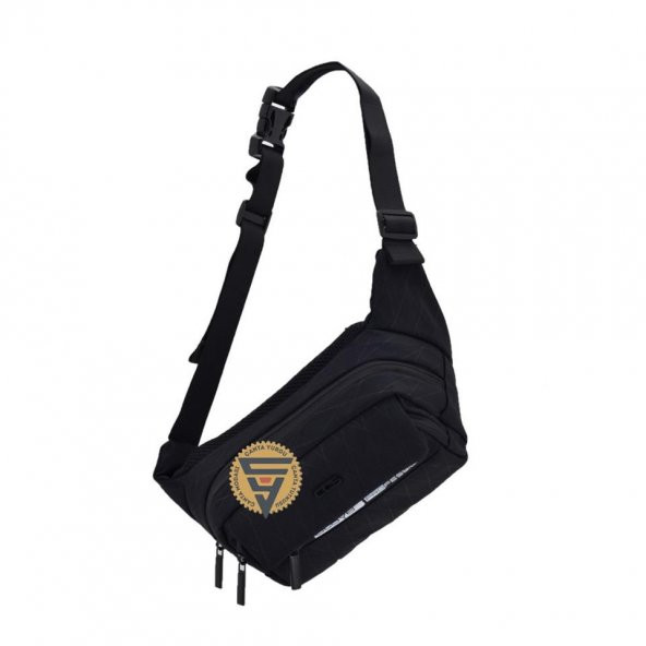 Ççs Su geçirmez Kullanışlı Bodybag Kapaklı Bel Çantası Siyah - Resim 4