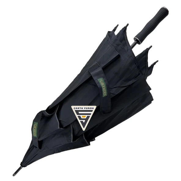 April A-250G Protokol Vale Şemsiyesi Çift Katmanlı Şemsiye 130 Cm Siyah - Resim 2