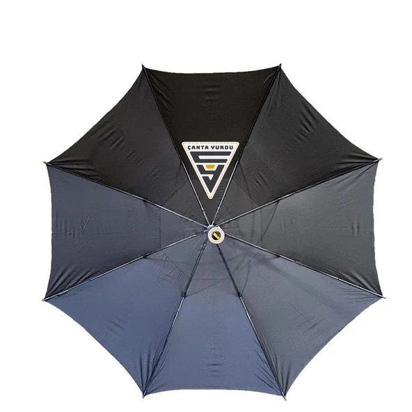 April A-250G Protokol Vale Şemsiyesi Çift Katmanlı Şemsiye 130 Cm Siyah - Resim 3