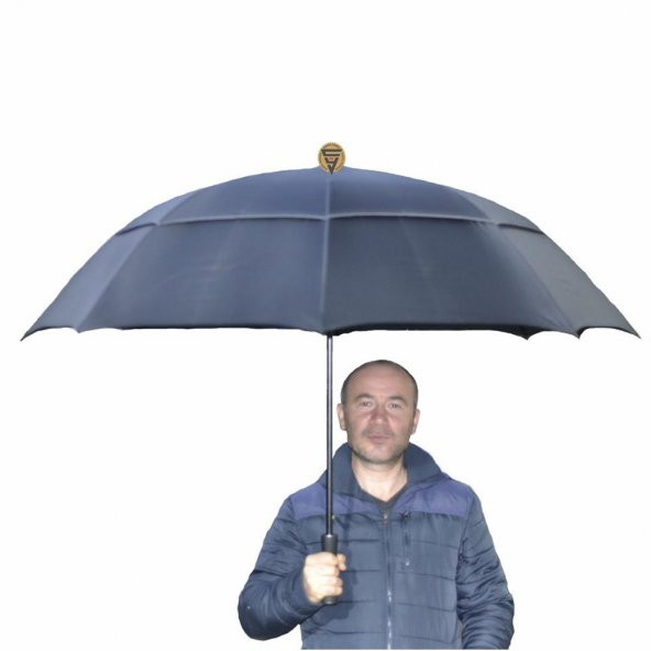 April A-252G Protokol Vale Şemsiyesi Çift Katmanlı Şemsiye Siyah 130 Cm Çap - 2