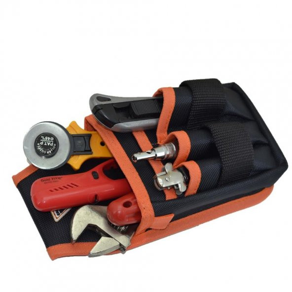 Cırtlı Alet Edevat Elektrikçi Tekniker Bel Çantası Siyah - 2