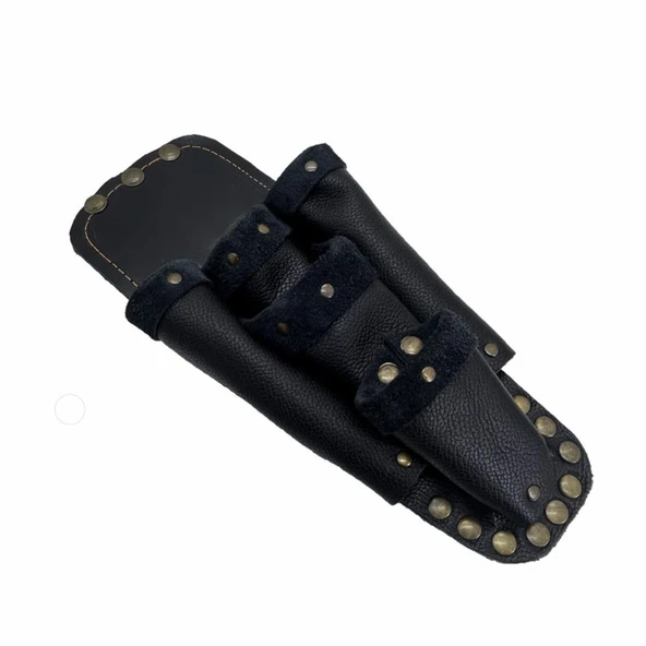 Hakiki Deri CA217 Elektrikçi Teknisyen Bel Çantası Siyah - Resim 2