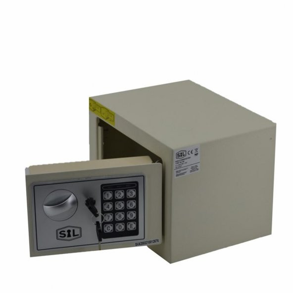 Elektronik Şifreli ve Kilitli Çelik Kutu Kasa 23x17 Krem - 4