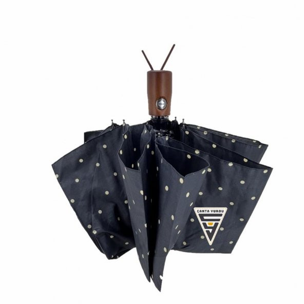 Marlux Puantiyeli Ahşap Sap Tam Otomatik Şemsiye - Resim 2