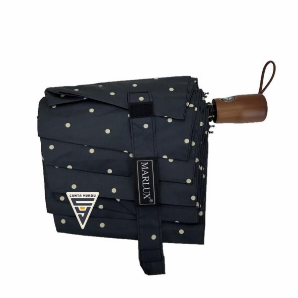 Marlux Puantiyeli Ahşap Sap Tam Otomatik Şemsiye - Resim 3