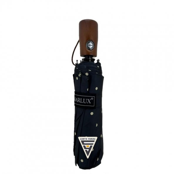 Marlux Puantiyeli Ahşap Sap Tam Otomatik Şemsiye - Resim 7