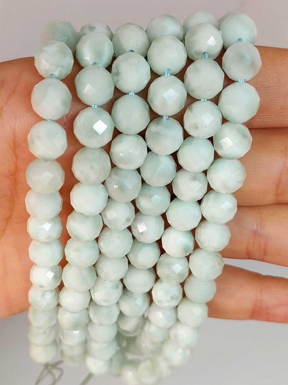 Larimar Taşı Faset Kesim Dizi 8mm ürün görseli