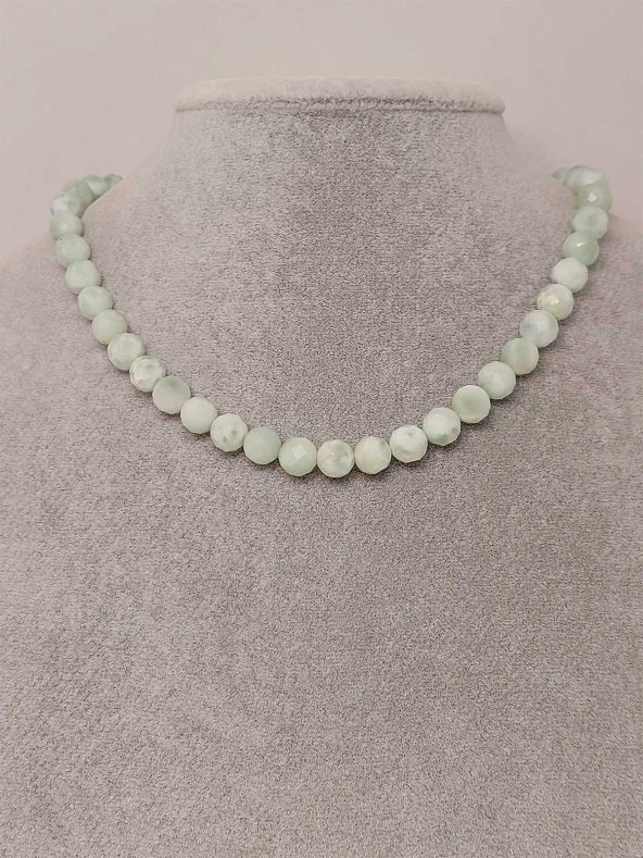 Larimar Taşı Faset Kesim Kolye 8mm (Sabit Klipsli) - Resim 3