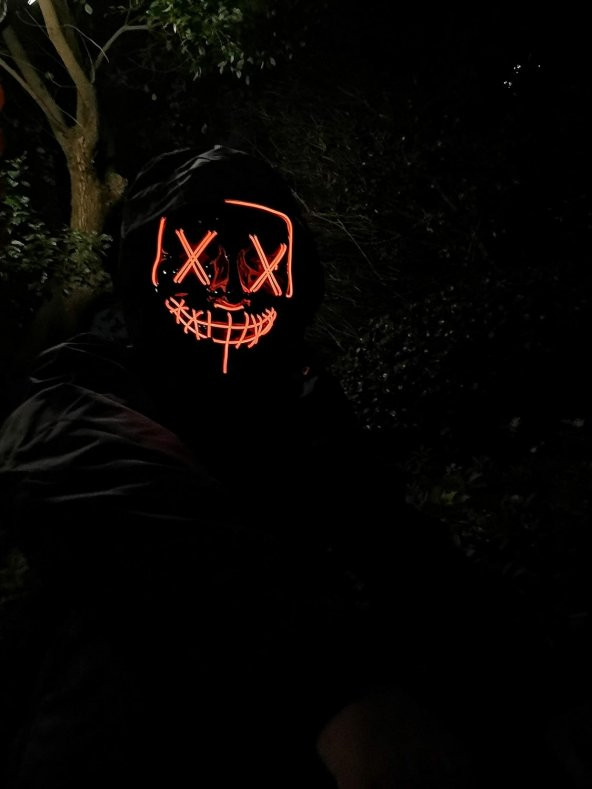 Halloween Maske Neon Turuncu Işıklı - 4