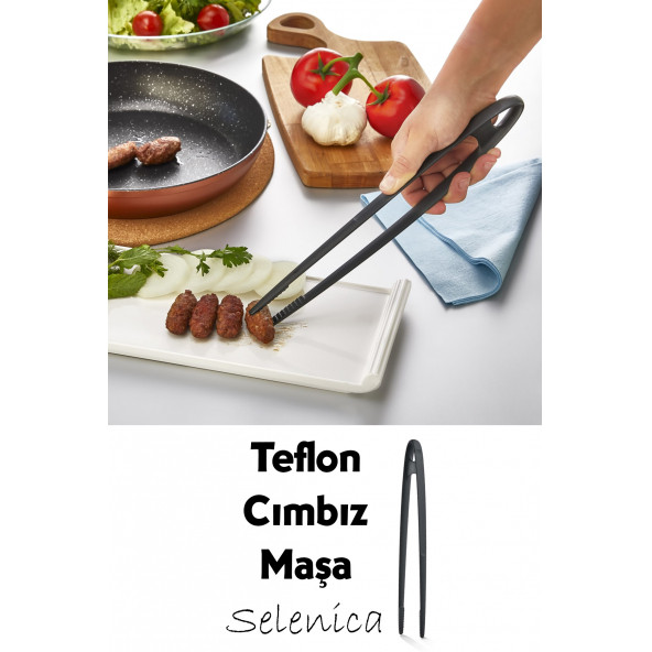 Teflon Et Kızartma Cımbızı Şef Cımbızı Yanmaz Yapışmaz Teflon Cımbız MasterChef Cımbızı - 1