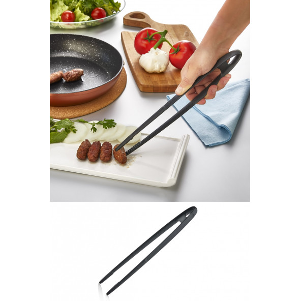 2 Adet Teflon Et Kızartma Cımbızı Şef Cımbızı Yanmaz Yapışmaz Teflon Cımbız MasterChef Cımbızı - 2