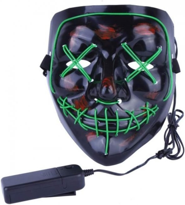 Halloween Maske Neon Yeşil Işıklı - 2
