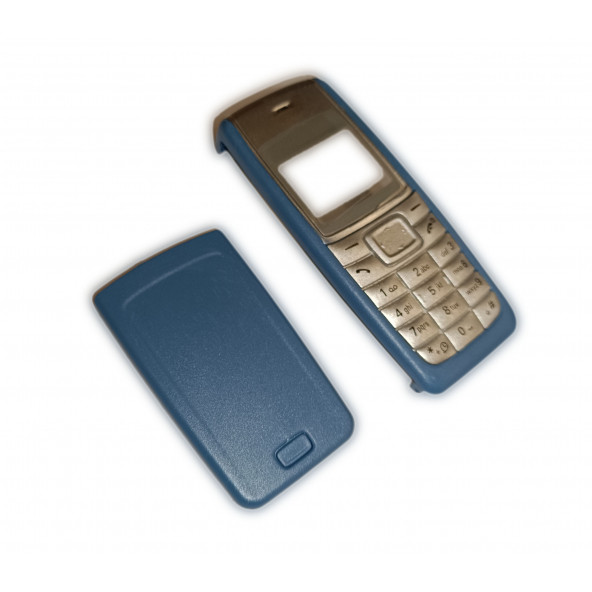 Nokia 1110i Kapak Nokia 1112 uyumlu Mavi Kapak ön Kapak Arka Kapak Tuş Takımı - Resim 2