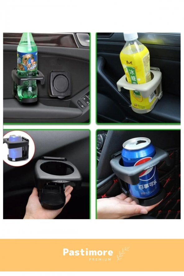 Premium Pratik Portatif Araba Ofis Koltuk Motor Bisiklet Masa Katlanan Bardak Şişe İçecek Tutucu - 5