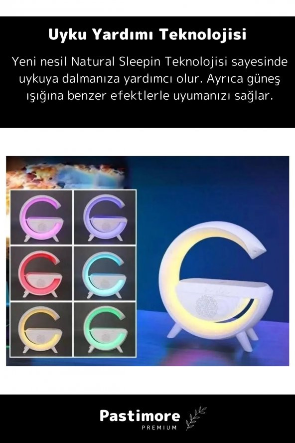 Kablosuz Şarj Led Işıklı Bluetooth Hoparlör Radyolu Müzik Çalar Saatli Telefon Standı 3in1 Speaker - 5