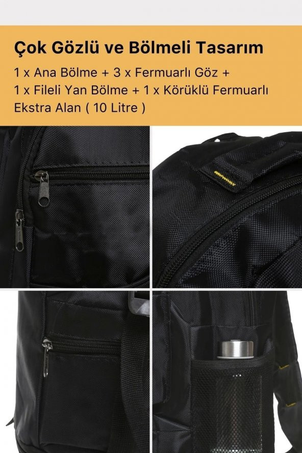 Ortopedik Konfor Modeli Büyük Boy Çok Gözlü Seyahat Spor Dağcı Kamp Bölmeli Outdoor Sırt Çantası - 5