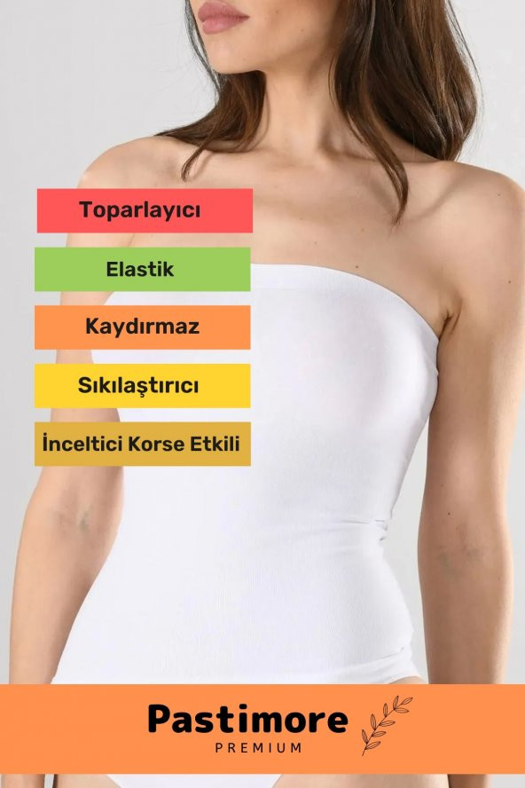 Özel Üretim Straples Uzun Beyaz Örme Seamless Pedsiz Dikişsiz Soft Basic Kadın Atlet - 2