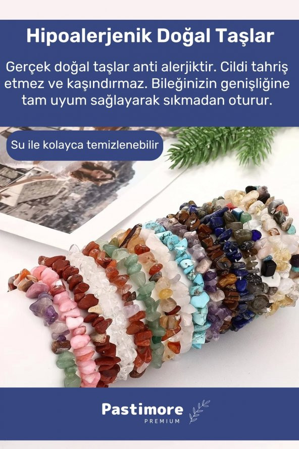 Unisex Terazi Burcu Enerjisini Yükselten Doğal Taş Bileklik Terazi Burçları Için Burç Taşı Bileklik - 4
