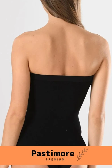 Özel Üretim Straples Uzun Beyaz Örme Seamless Pedsiz Dikişsiz Soft Basic Kadın Atlet - 3