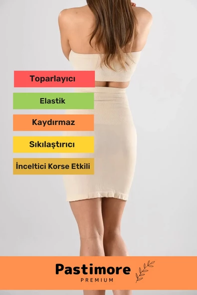 Özel Üretim Rahat Kadın Dayanıklı Dikişsiz Silikonlu  Beden Incelten Örme Diz Üstü Jüpon Etek 1 - 2