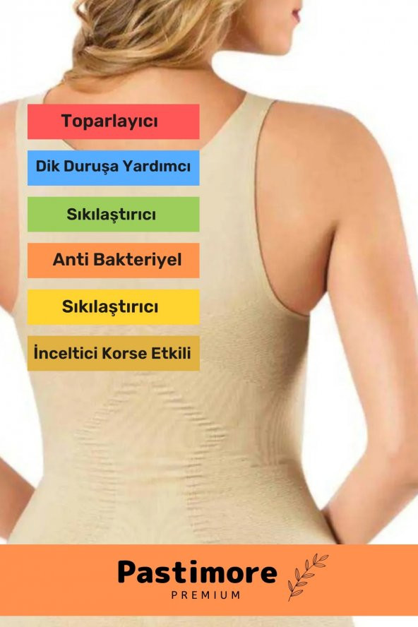 Premium Bel Göğüs Göbek Jinekomasti Toparlayıcı Kadın Extra Göbek Sıkılaştırıcı Korse Atlet - 2