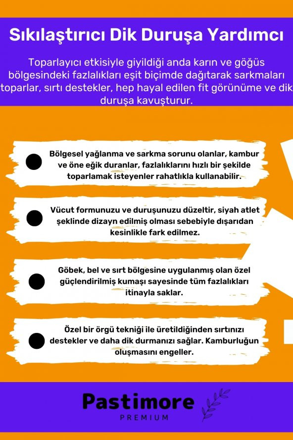 Premium Bel Göğüs Göbek Jinekomasti Toparlayıcı Kadın Extra Göbek Sıkılaştırıcı Korse Atlet - 3