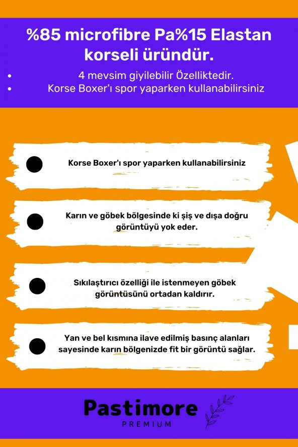 Özel Üretim Göbek Düzleştirici Toparlayıcı Sıkılaştırıcı Bel İnceltici Erkek Duble Boxer Korse - 4