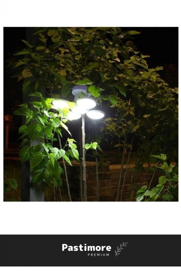 Solar Güneş Enerji ve Usb Sarjlı 5 Kanatlı Bahçe Aydınlatma LED Askılı Pratik Kamp Lamba - 6