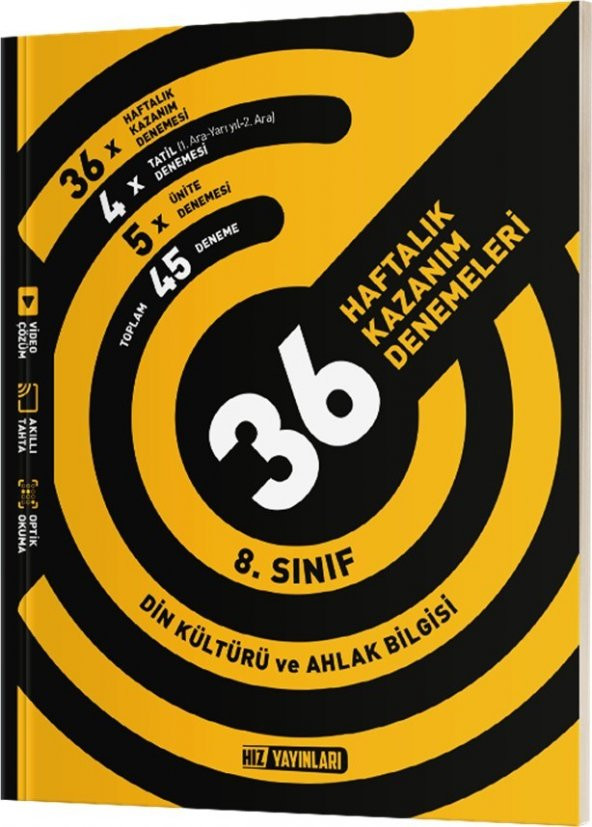 Hız Yayınları 8. Sınıf Din Kültürü 36 Haftalık Kazanım Denemeleri