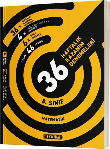 Hız Yayınları 8. Sınıf Matematik 36 Haftalık Kazanım Denemeleri ürün görseli