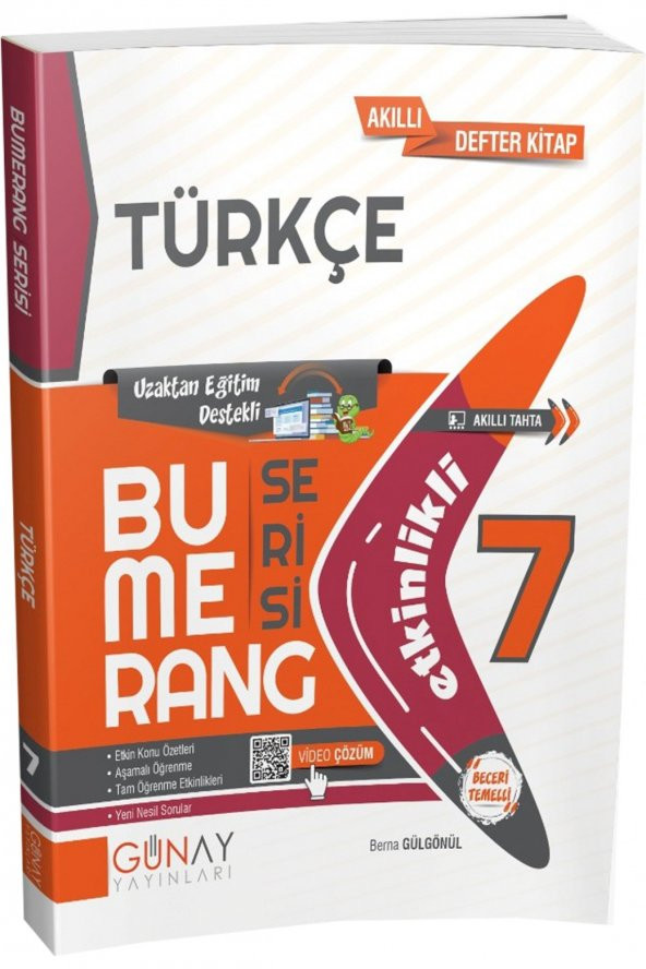 7. Sınıf Bumerang Etkinlikli Türkçe - Günay Yayınları