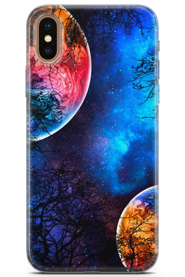Apple iPhone XS Max Uyumlu Kılıf Opus 09 Supernova Gezegenler UV Kılıf Cold