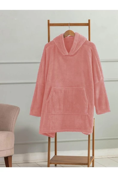 Wellsoft Kapşonlu Giyilebilir Tv Battaniyesi Unisex Over Size - 5