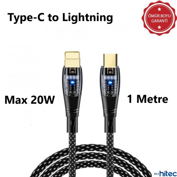 ScHitec 6A 20W Type-C to Lightning 1Metre Hızlı Data ve Şarj Kablosu Beyaz Ömür Boyu Garanti YK255B - 2