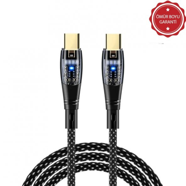 ScHitec 6A 60W Type-C to Type-C 1Metre Hızlı Data ve Şarj Kablosu Siyah YK250S ürün görseli