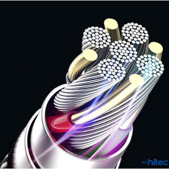 ScHitec 6A 60W Type-C to Type-C 1Metre Hızlı Data ve Şarj Kablosu Siyah YK250S - Resim 4