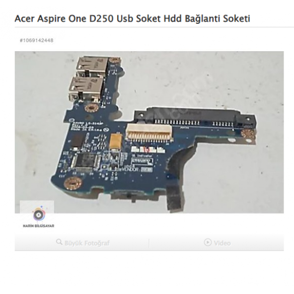 ACER D250 emachines em250 KAV60 usb soket harddisk soket