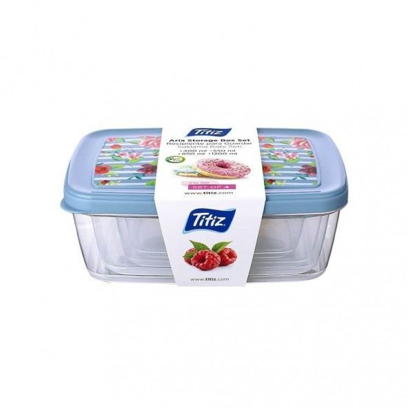 Titiz Aria Saklama Kabı 4'lü Set "BPA. içermez!" Bulaşık makinesinde yıkanabilir