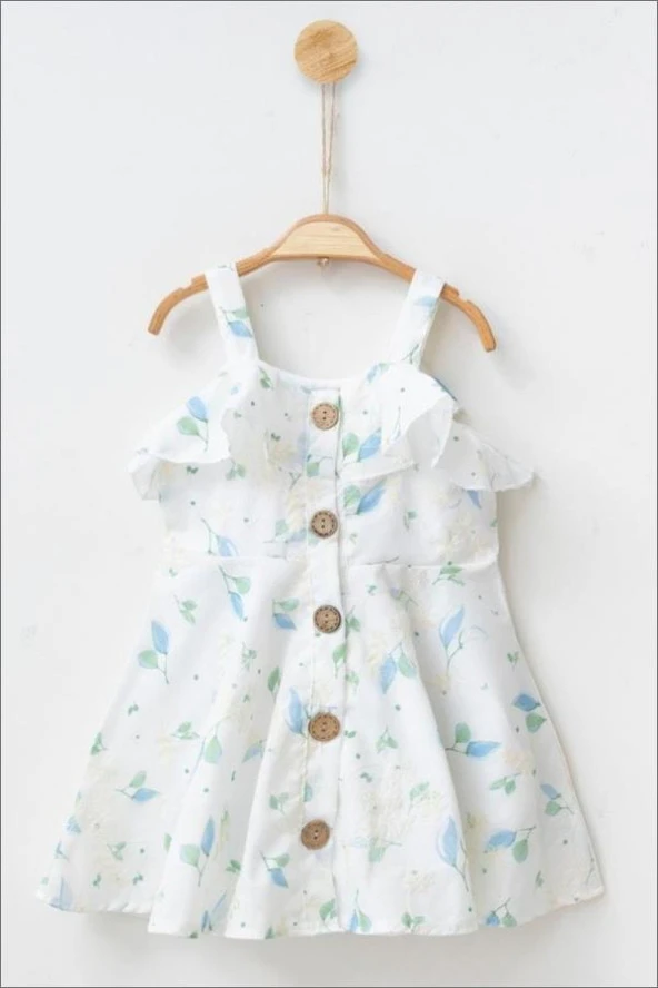 Ladybirds Kız Çocuk Volan Kollu Fırfırlı Etek Askılı Elbise
