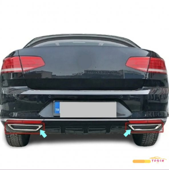 Passat B8 SD 2015-2019 Egsoz Çıkış Kromu 2 Parça Paslanmaz Çelik - Resim 2