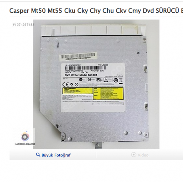Casper Mt50 Mt55 Cku Cky Chy Chu Ckv Cmy Dvd SÜRÜCÜ Beyaz